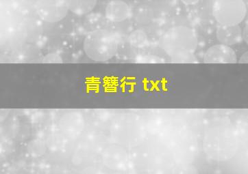 青簪行 txt